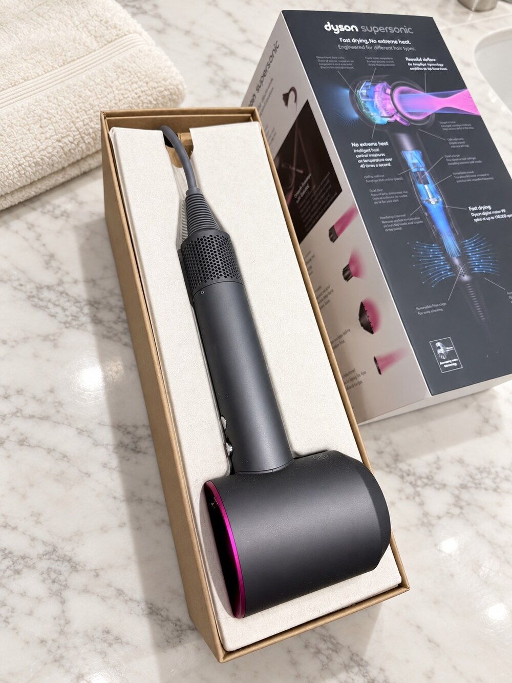 Dyson Supersonic Pink-Accent Hair Dryer with Box - Picture 4 of 10